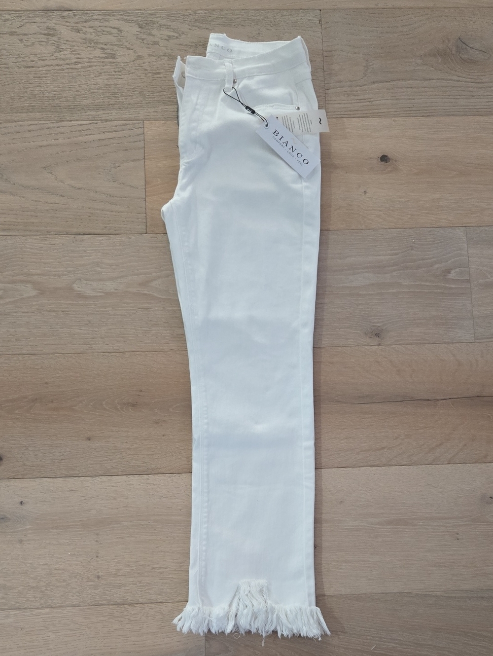 White Fringe Hem Women's Jeans